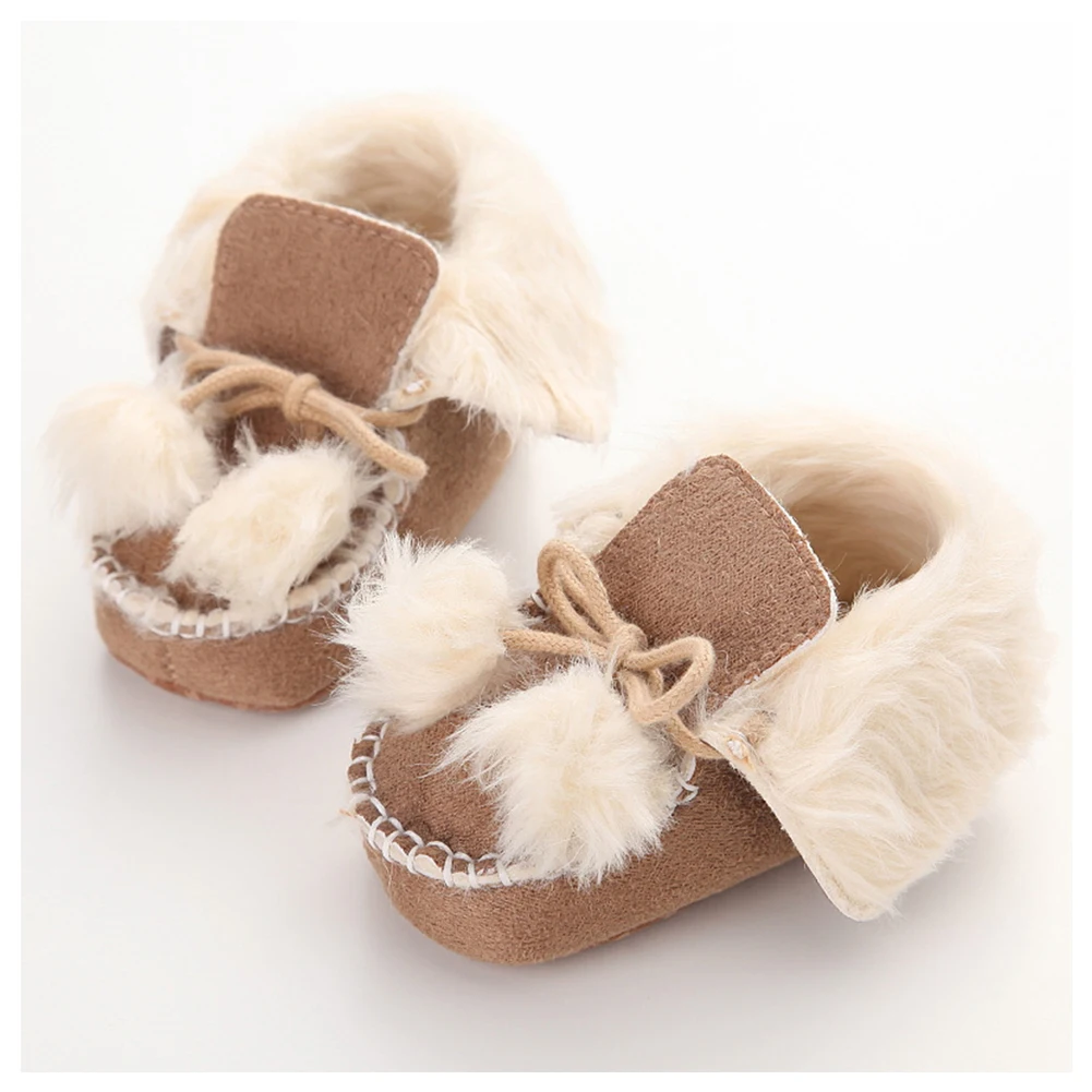 0-24m Kids Cute Baby Girls Shoes Plus Velvet Warm Toddler Sneakers Infant Prewalker Fashionable First Walkers Anti-Slip Footwear