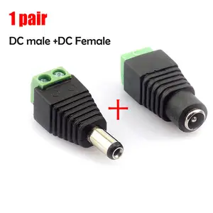 Bilashmart 1 Pair DC Male Female Jack Plug Connector 2.1x5.5 mm Power Supply Adapter BNC CCTV Camera LED Strip Lamp Lighting Lights
