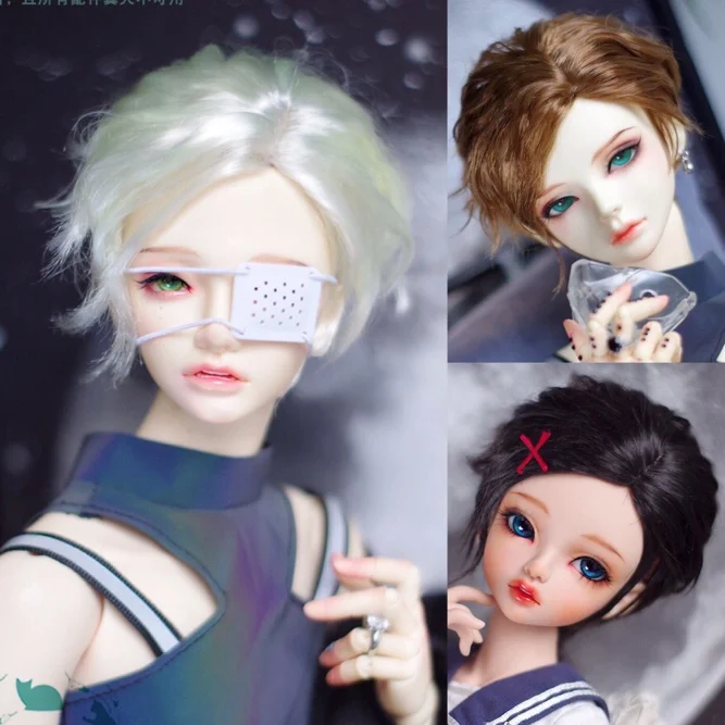 

BJD Doll Wig suitable for 1-3 1-4 1-6 size soft silk short hair doll accessories