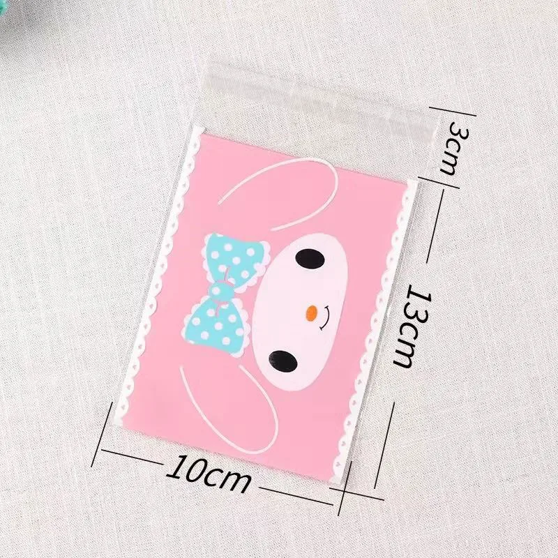 100 pcs/lot 10*13cm Cute Plastic Candy Bag Self-Adhesive Cookies Packaging Bags for biscuits Snack Cake Wedding Gift Bags