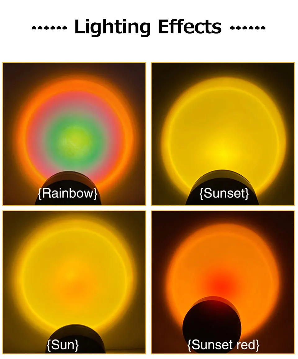 LED Sunset Lamp Nightlights USB Projector Birthday Party Decoration Mood Lights For Bedroom Living Room Wall Photography_maomaolike.com