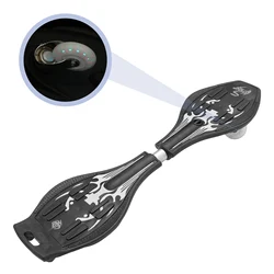 1Pc Glitter Wheel Caster Board Skateboard Teenager Two-wheeled Flash Wheel Twisting Skateboard for Beginner Black