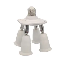 Bendable E27 to E27 Splitter Socket Adapter Base Standard E27 Bulb Holder Adjustable Screw Bulb Converter for Lamp Extension