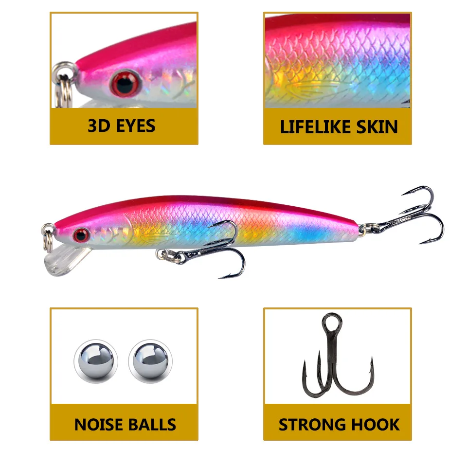 Minnow flotante 95mm ojos 3D – Senuelo para lucio y carpa - imagen 3