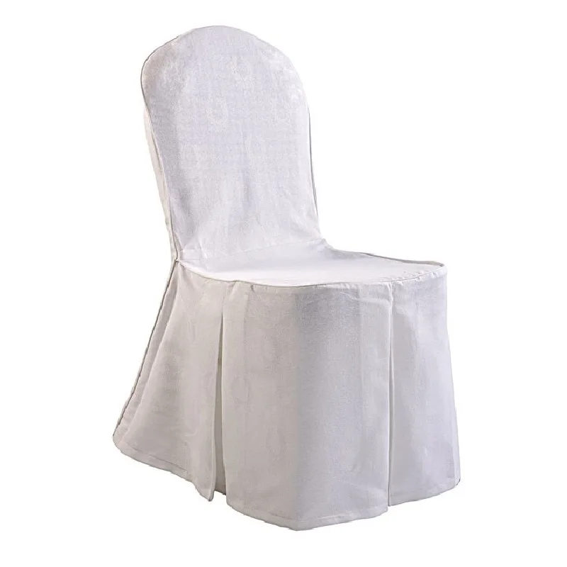 White Chair Cover, Wide Selection Of Fabric For Reference,100%Polyester,Washable/Durable