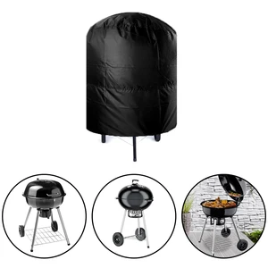 Regenschutzbedeckung Outdoor -Grill, schwarzer Grill runder Abdeckung, wasserdichte Weber -Schwerpflegerstaub 10 Hauptverkaufswärme -Deflektor Kamado - №9