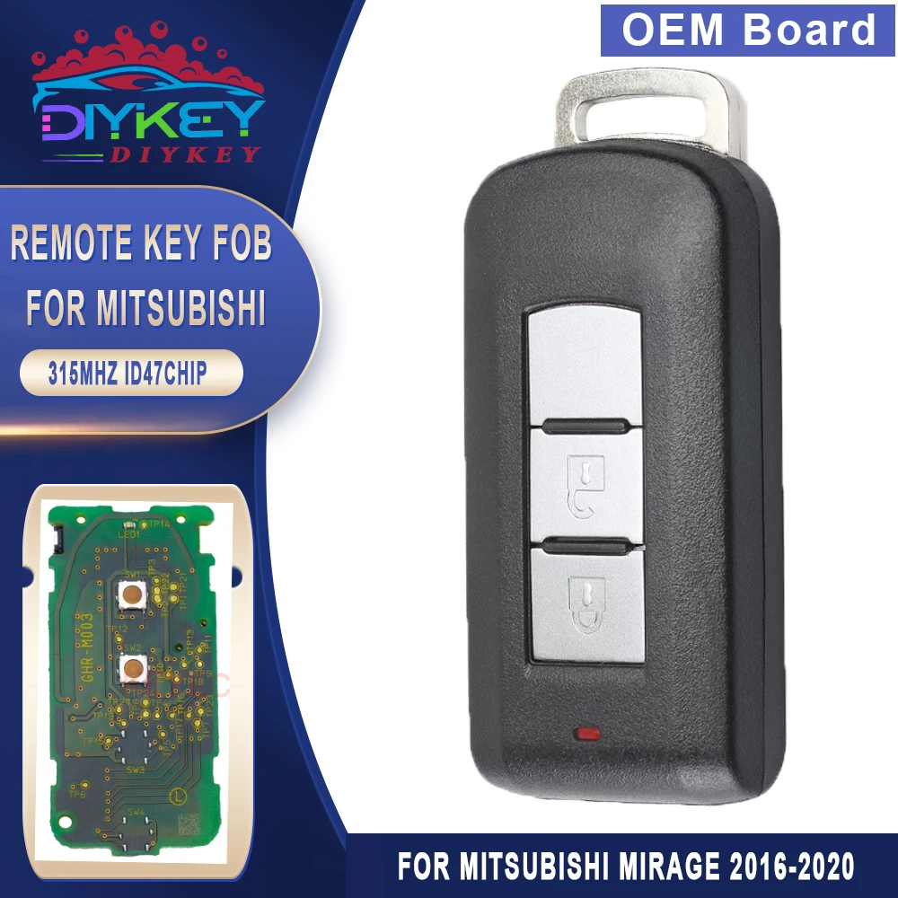 

DIYKEY OEM Board 315MHz ID47 Chip Keyless Entry Smart Remote Car Key for 2016 2017 2018 2019 2020 Mitsubishi Mirage