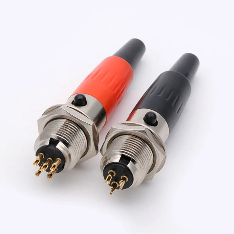 10sets Mini XLR 3 4 5 6 Pin Female Plug + Male Socket Small XLR Audio Microphone Connector MIC for Cable Soldering Straight