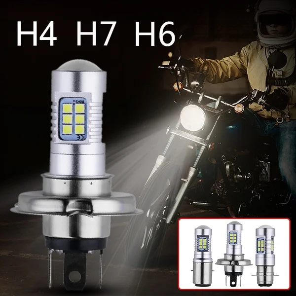 Luz de farol para motocicleta led 21smd 3030 lâmpada de farol 1200lm branca 21w