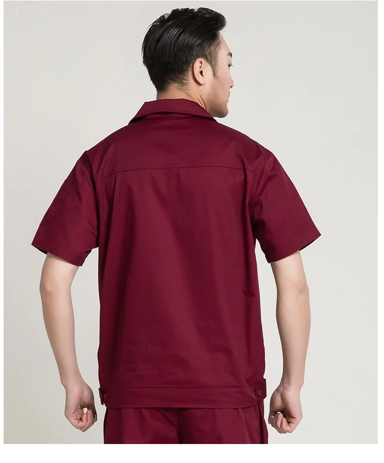 Worker Clothes Coverall Summer Thin Wear-resistant Washable Cotton Skin-friendly Factory Workshop Mechanical Repairmen Uniforms