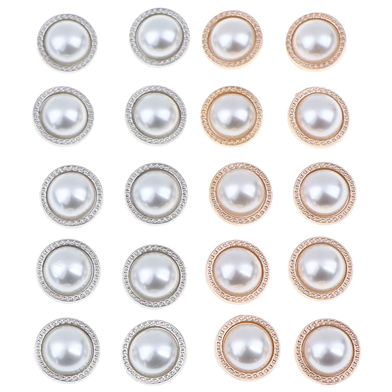 10Pcs Ivory Color Pearl Buttons Shank Plastic Back Clothing Accessories Fit Sewing Scrapbooking Garment DIY Decoration