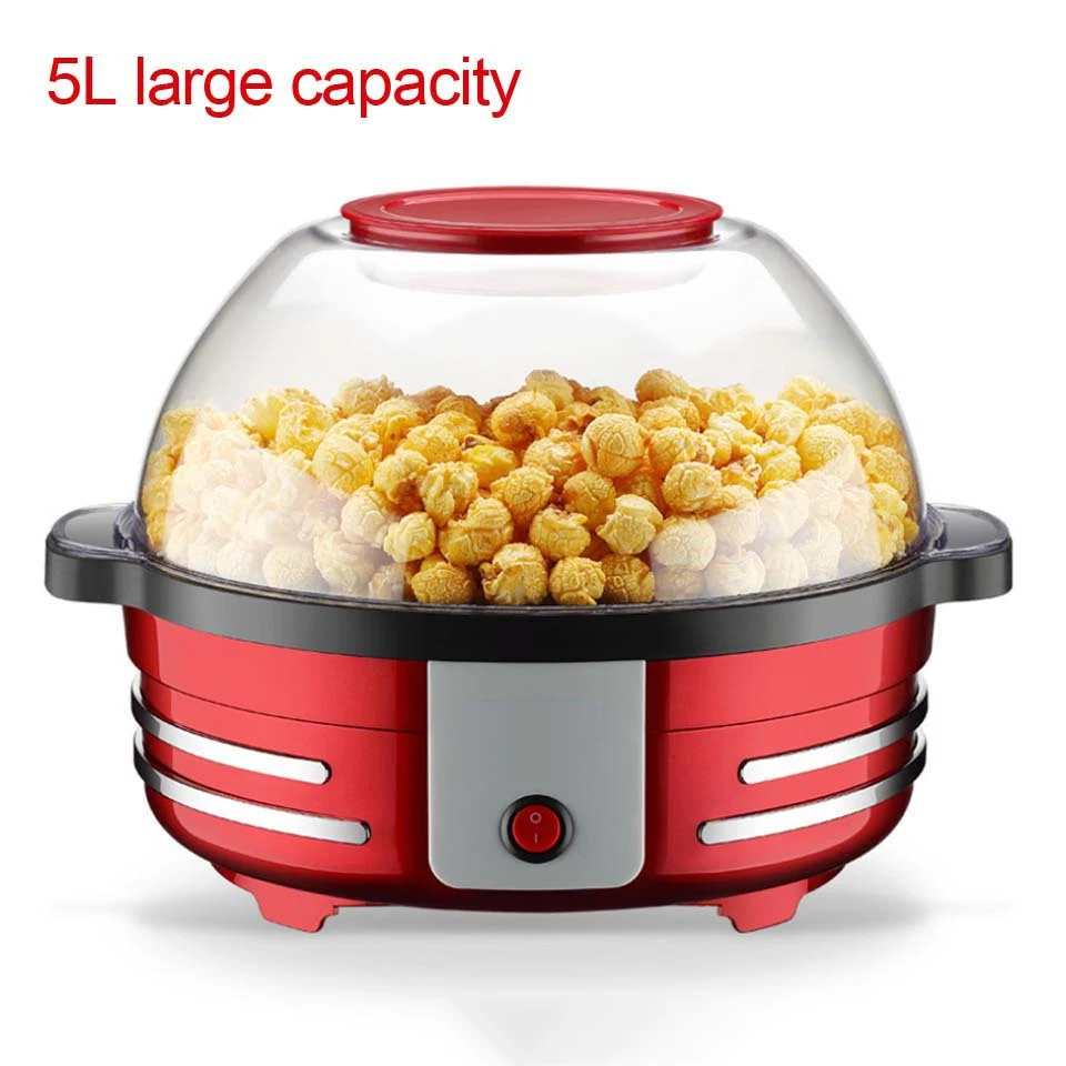 5L large capacity Electric Corn popcorn Maker Household Automatic Hot Air Popcorn Making Machine DIY Corn Popper can barbecue