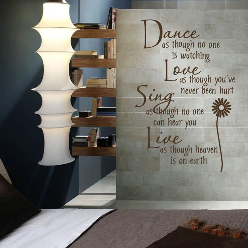 

JJRUI Dance Love Sing Live Quote Wall Decal Removable Vinyl Art DIY Wall Stickers Home Decor Decal 25.6x39.4in