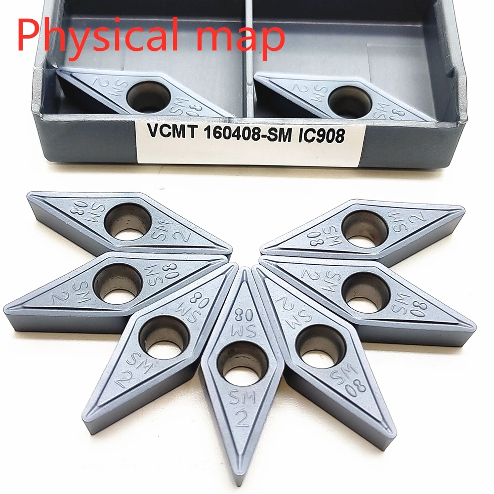Ferramenta de rotação interna vcmt160408 sm ic907/ic908, vcmt 160408, inserções de carboneto, para torno cnc, ferramentas de corte de giro