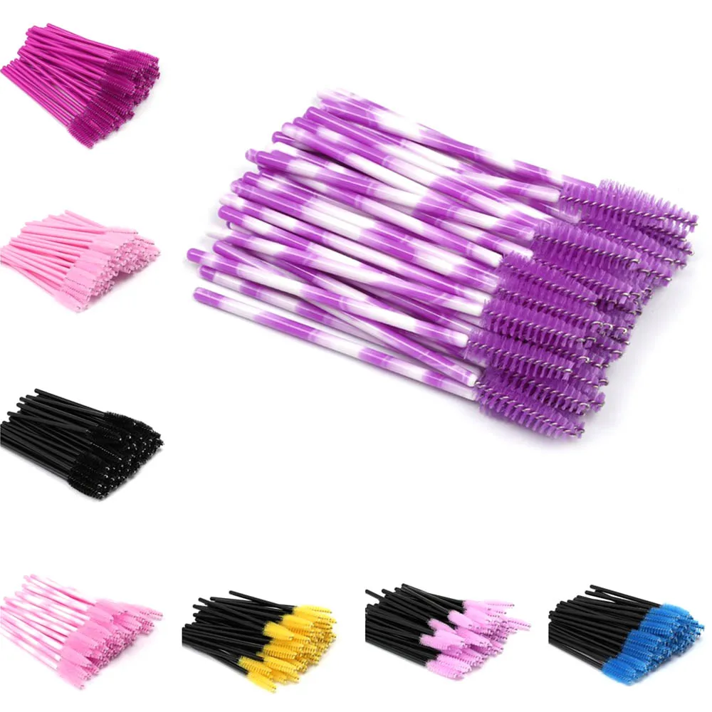 Brosse à cils réutilisable, baguettes pour Mascara, bobine, pinceaux cosmétiques pour le maquillage, 50pcs