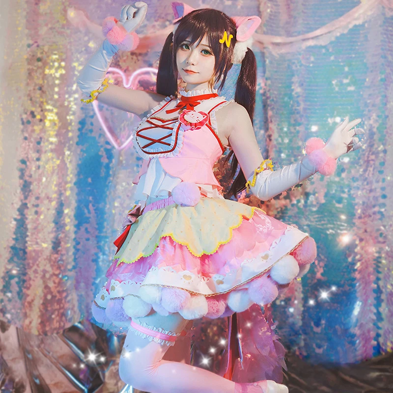 CosplayLove Lovelive Love Live Nozomi Tojo Cat Double Pony Tail Lovely Dress Cosplay Costume For Christmas Halloween