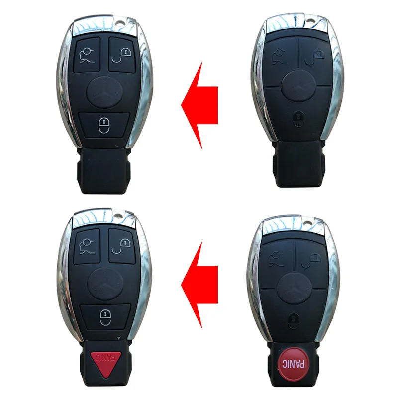 RMLKS 3 4 pulsanti Smart Car Key Shell Remote Key Fob Case per Mercedes Benz C E Class 2010 2011 2012 2013 2014