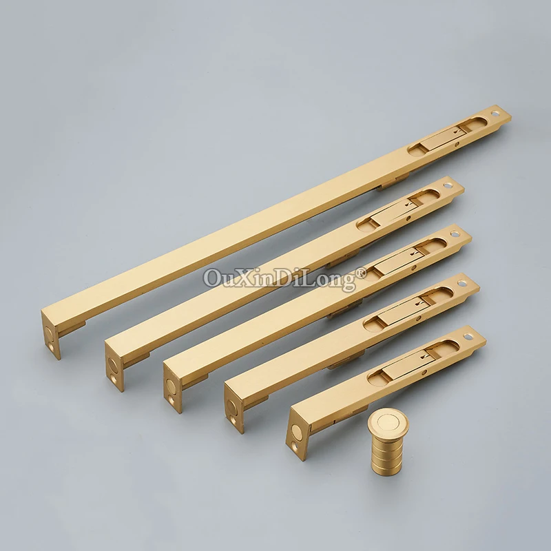 High Quality 2PCS Luxury Brass Security Door Bolts Lever Action Flush Slide Door Latch Bolts 6Inch/8Inch/10Inch/12Inch/16Inch