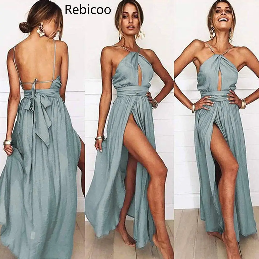 

Fashion Summer Women Boho Long Dress Evening Party Casual Beach Dress Sundress Sexy Women Boho Maxi Club