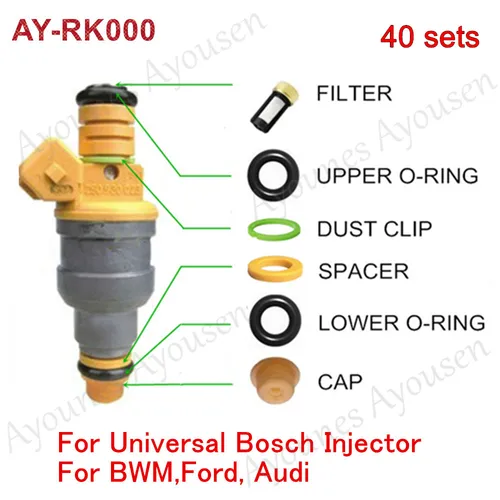 Imagen 2 del producto Área parcial, envío gratis, 40 juegos de kits de servicio de inyector de combustible para tipo Universal Bo-sch para 0280150943 0280150556   Kits de reparación