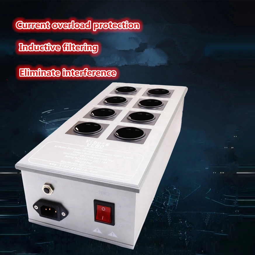 

New High-End Viborg VE80 Hifi Audio EU Schuko Outlets Noise Filter AC Power Conditioner Audiophile Power Filter Power Purifier