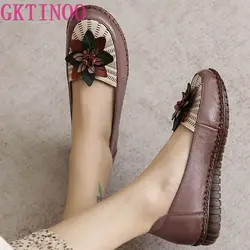 GKTINOO 2024 scarpe basse in morbida pelle genuina Slip On donna appartamenti con fiori scarpe da donna mocassini da donna firmati