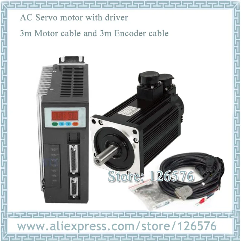 130ST-M15015 AC220V AC Servo Motor 15N.M 2.3KW 1500rpm and Driver with 3m Cable