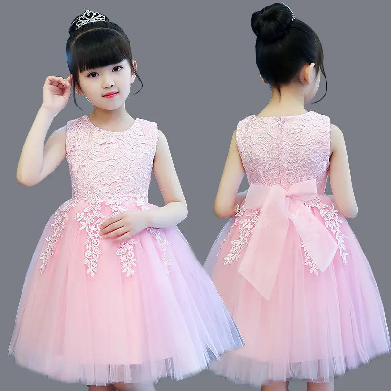 

Summer White Flower Girls Dresses Elegant Weddings Vintage Clothes Dress Girls Costume Christmas Party Princess Dress 3-12Y