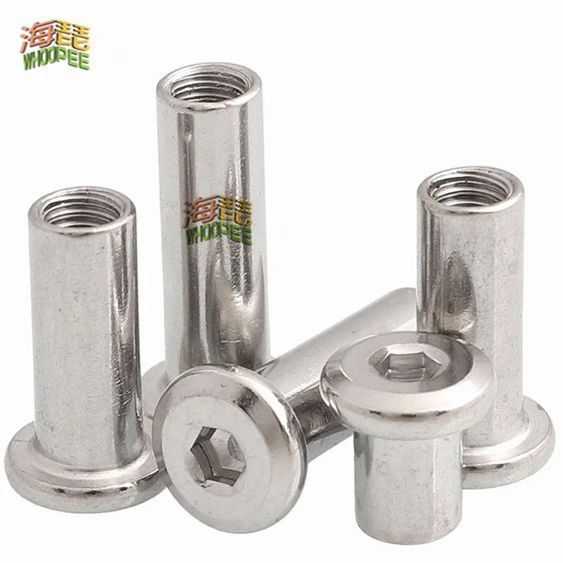 

1/10pcs M3 M4 M5 304 Large Flat Hex Hexagon Socket Head Furniture Rivet