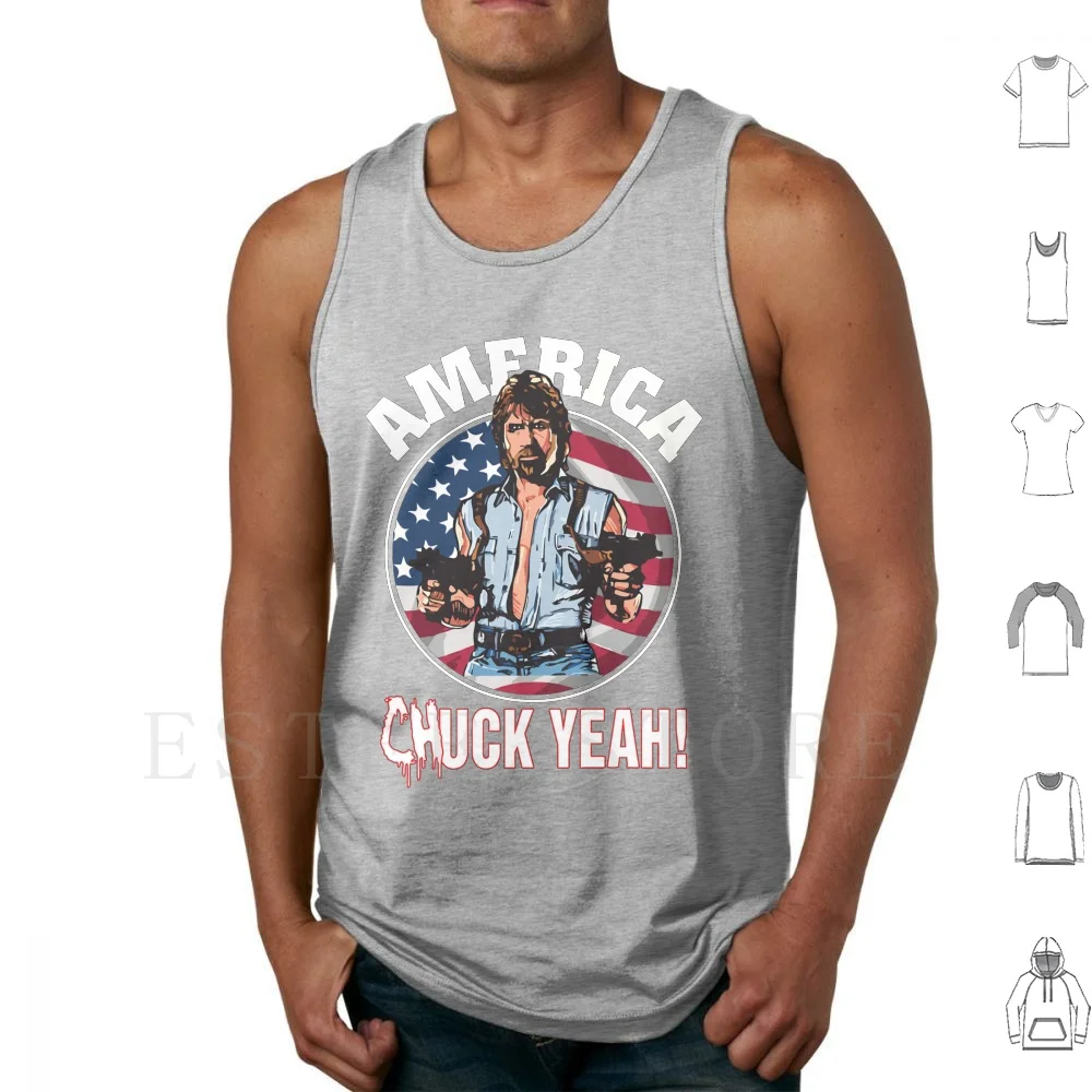

America-Chuck-Yeah Tank Tops Vest America Chuck Yeah Norris Carlos Ray Gun