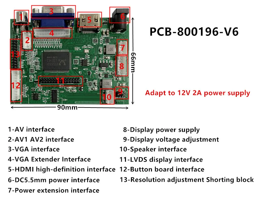 For ipad 1 2 A1219 A1337 A1395 A1396 LCD Screen Display Controller HDMI-Compatible VGA  Retrofit Driver Control Board