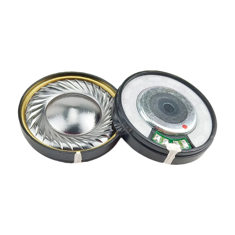 40mm HiFi 32OHM Headphone Speaker Unit Titanium Film Full Range Speaker N42 Magnet 20-core Coil Headphone Driver Unit 111dB 2pcs
