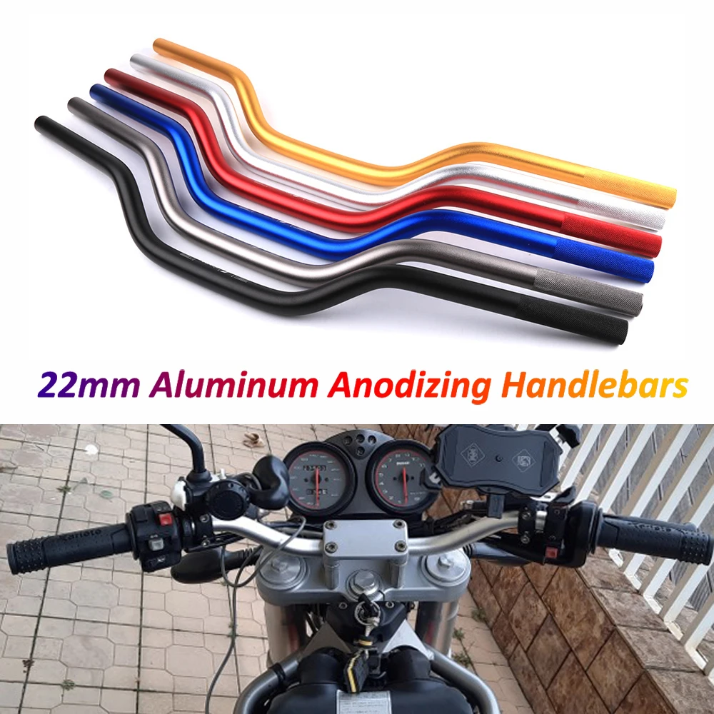 Motorcycle 22mm Handlebar CNC Aluminum Alloy Handle Bars for Honda NC750X CB650R FZ1 XJ6 MT-07 TRK 502X Cafe Racer Scrambler