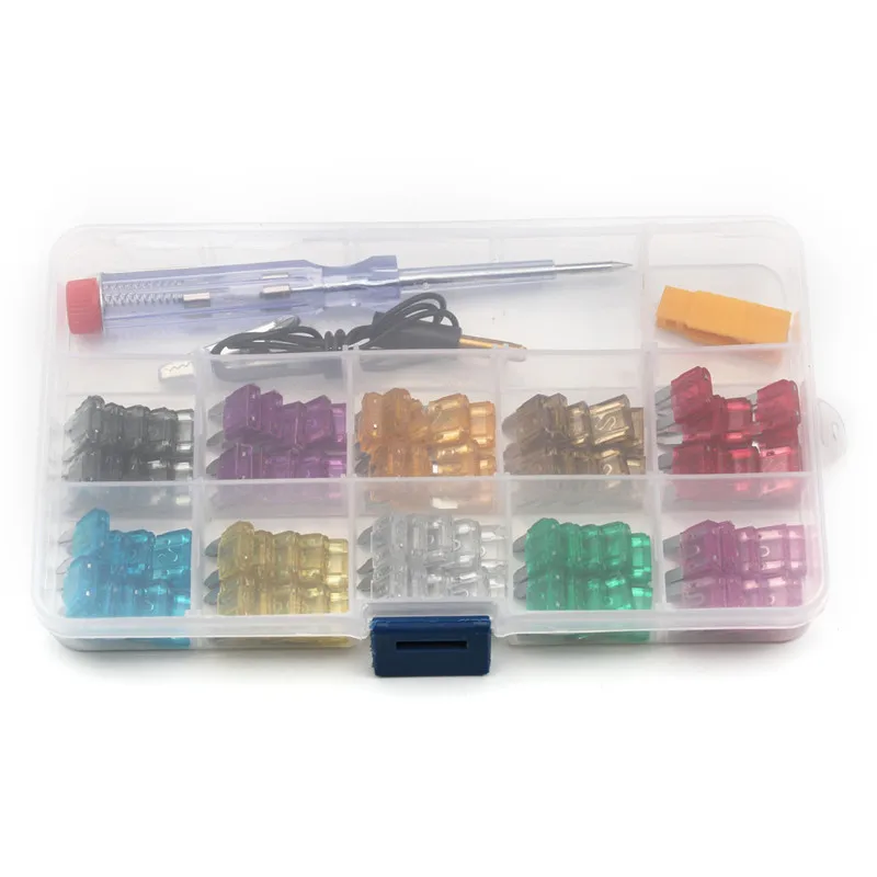 100pcs 2/3/5/7.5/10/15/20/25/30/35A Auto Car Blade Fuse Automobile Car Security Fuse Standard Kit Using For Small-sized Car