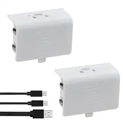 Lot de 2 batteries Ni-Mh pour manette sans fil Xbox One / Xbox One S/Xbox One X/Xbox One Elite, avec câble de chargement USB 2 en 1
