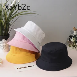 New Unisex Cotton Bucket Hat Women Summer Sunscreen Panama  Men Pure Color Sunbonnet Fedoras Outdoor Fisherman Beach Cap