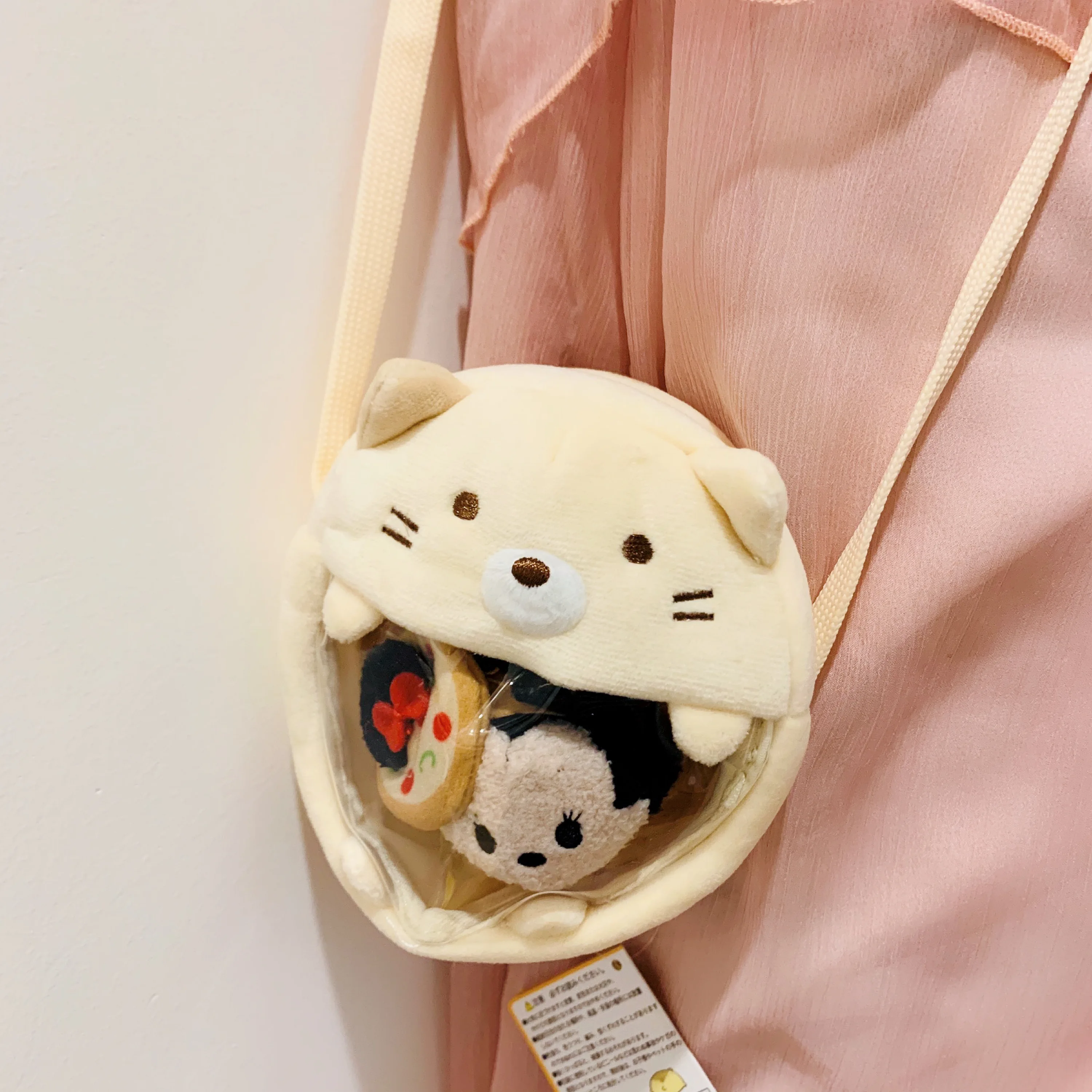 San-x Sumikko Plush Bag with Mini Stuffed Doll Sumikko Gurashi Messenger Bags Corner Bio Cartoon Bags for Kids Valentine Gifts