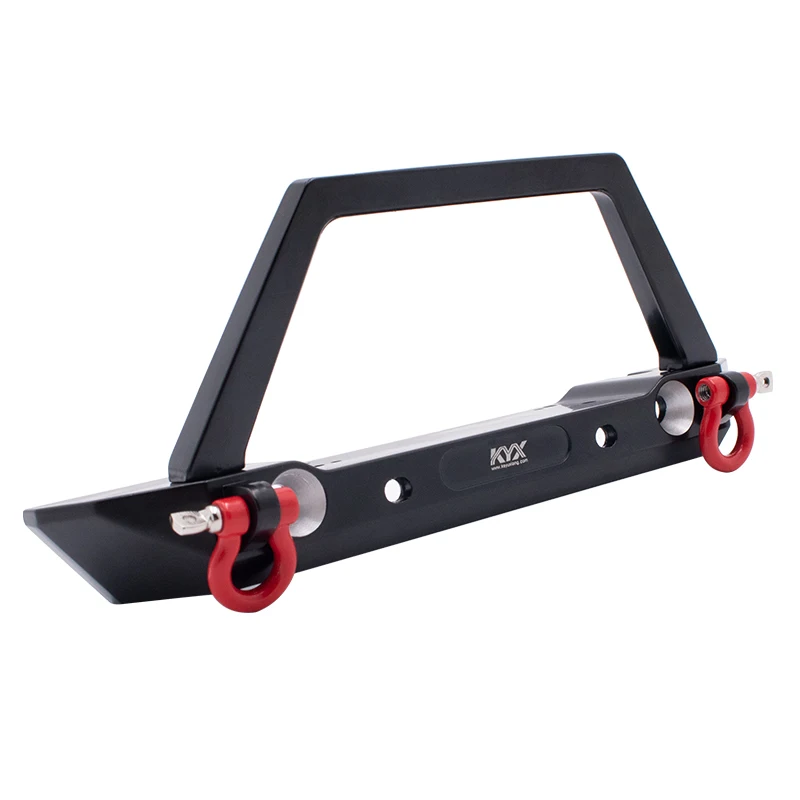 KYX Racing Metal Front Bumper w/ Lights Lamp Upgrades Parts Accessories for 1/10 RC Crawler Axial SCX10 II Traxxas TRX-4 TRX4