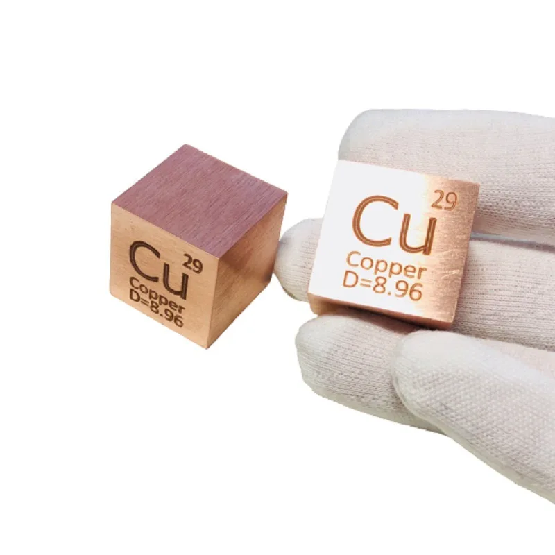 

Copper metal in the periodic table- Cube Side length is one inch (25.4mm) and weight is about 146.6g 99.95%