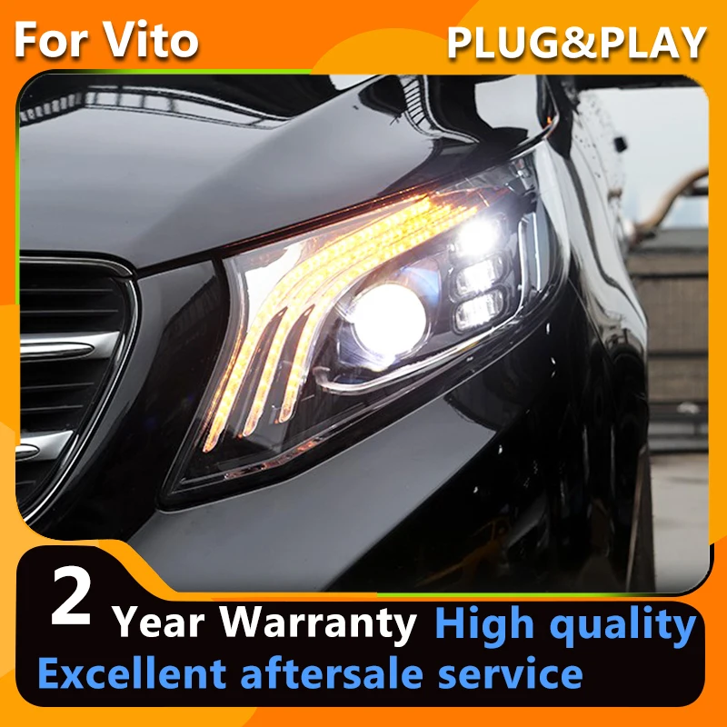 YCYON For Benz VITO V260 V250 V Class 2015-2019 Maybach Headlights LED DRL Running Lights Bi Xenon Lens Assembly