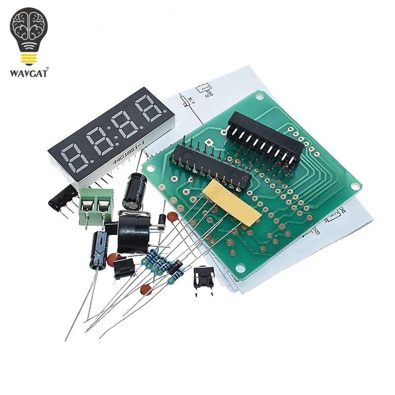 WAVGAT AT89C2051 Digital 4 Bits Electronic Clock Electronic Production Suite DIY Kit