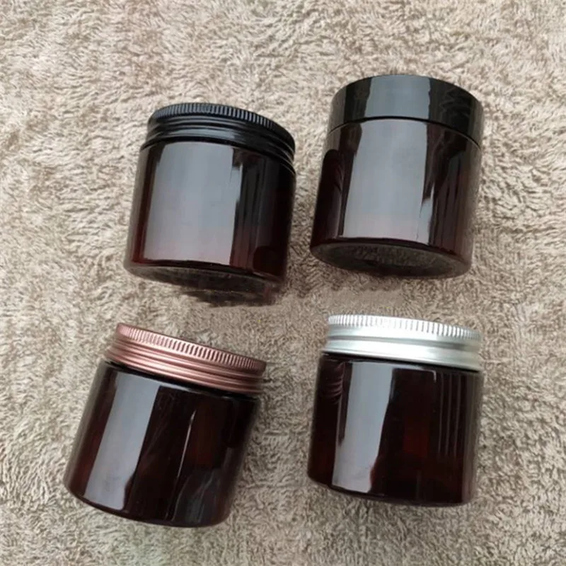 10/30/50/100pcs 50ml Travel Cosmetic Empty Bottle Brown Jar Pot Aluminum Cover Cream Eyeshadow Makeup Container Box