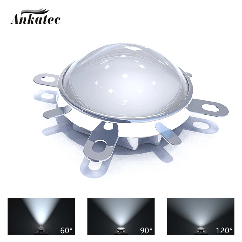 1 set 44mm LED lens Optical glass 60 90 120 degree reflector collimator Fixed bracket 20W 30W 50W 100W COB High Power Chip