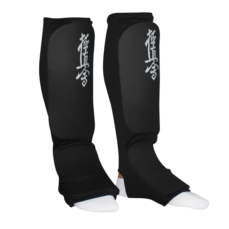 Kyokushin Karate Cotton Shin Guards JKA MMA Instep Protectors Foot Protection TKD Kickboxing Pad Muaythai Training Leg Support