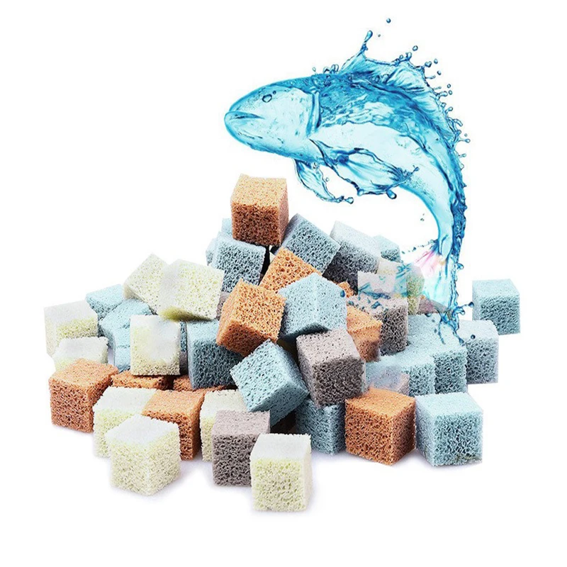 Aquatic Cake Cotton Nitrifying Bacteria Volcanic Rock Mud Fish Tank Filter Material Cotton Brick Square Chitosan Tourmaline