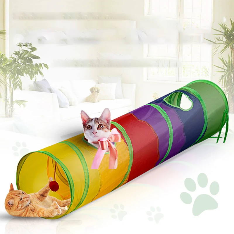 Pet Cat Tunnel Toys Foldable Pet Cat Kitty Training Interactive Fun Toy Tunnel Bored For Puppy Kitten Rabbit Play Tunnel Tube