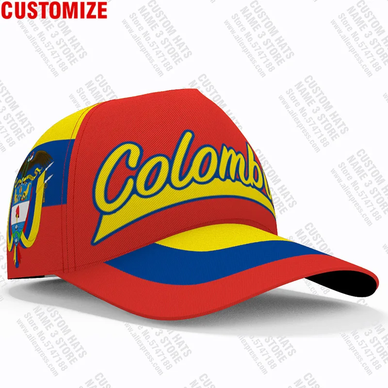 Colombia Baseball Caps Free 3d Custom Made Name Number Team Logo Co Hat Col Country Travel Spanish Nation Republic Flag Headgear