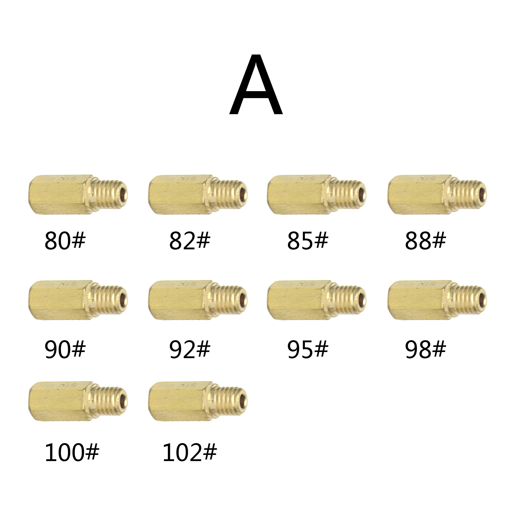 Pack of 10 Pieces Main Jet for Keihin FCR OKO KOSO PE PWK Carburetor Hexagon Motorcycle Main Injector Nozzle