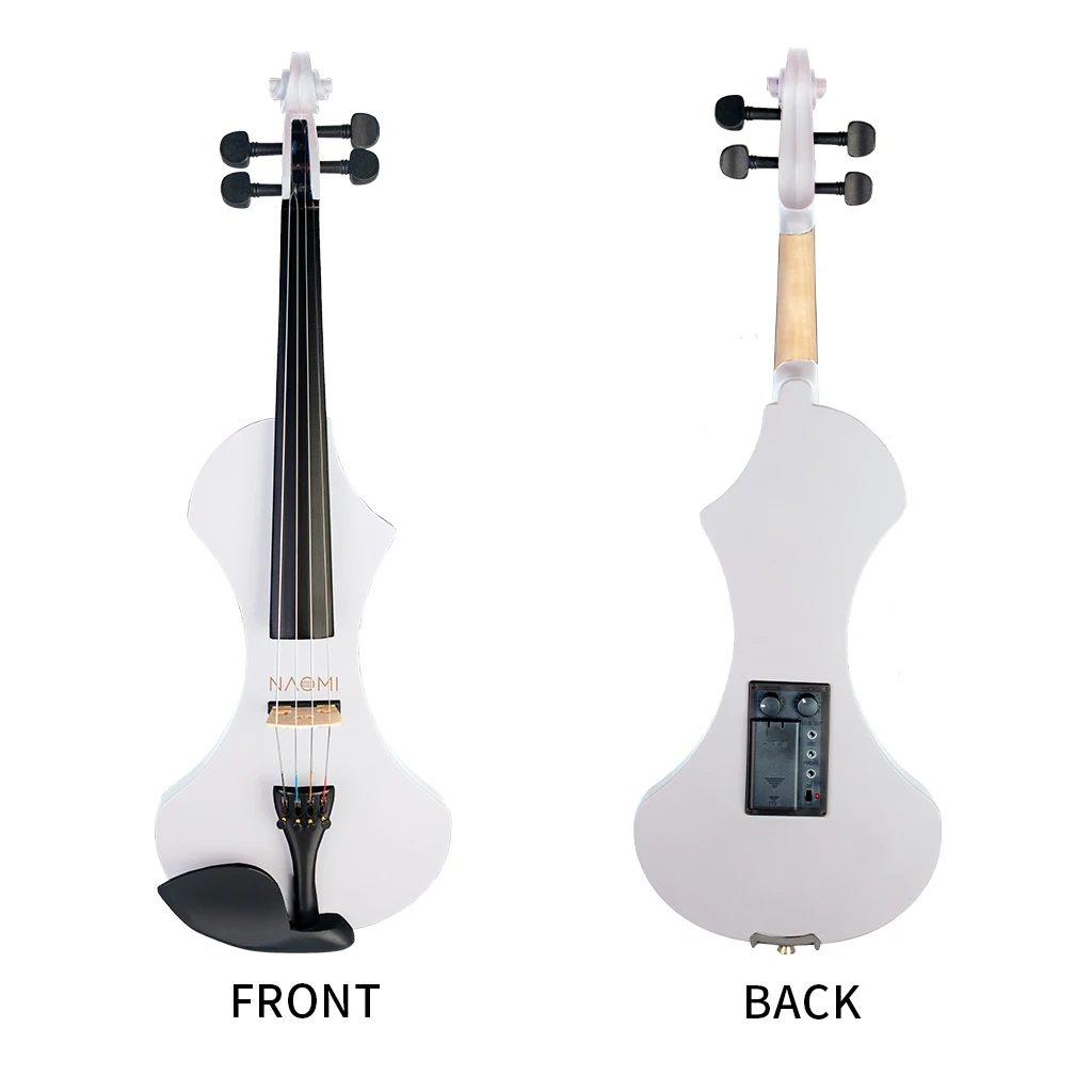 LOMMI Electric Violin 4/4 Full Size Violin 4/4 Fiddle Strings Violin Player Beginner Silent Preamp Rosin+Bridge+Bow+Case SET