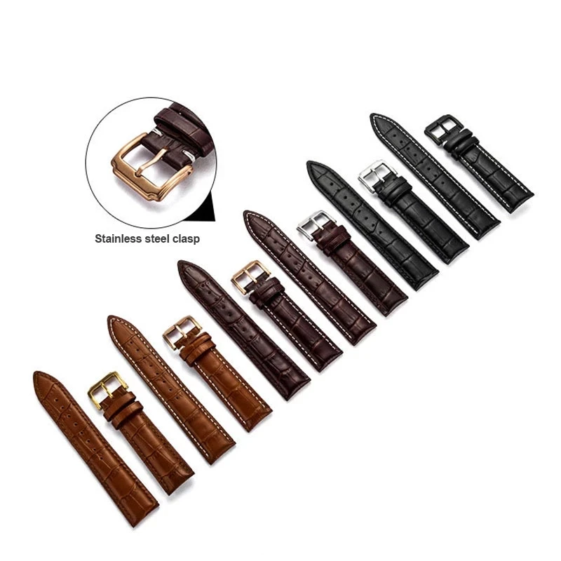 12mm 13mm 14mm 15mm 16mm 17mm 18mm 19mm 20mm 21mm 22mm 23mm 24mm Genuine Leather Watchband Universal Strap With Wooden Box Belt